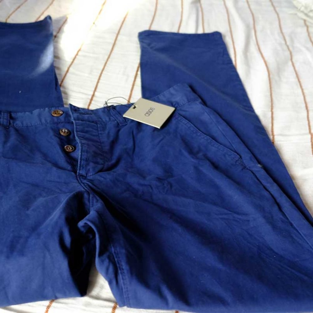 NWT - ASOS Brand Mens Blue Skinny Chino Pants - W34 L32
